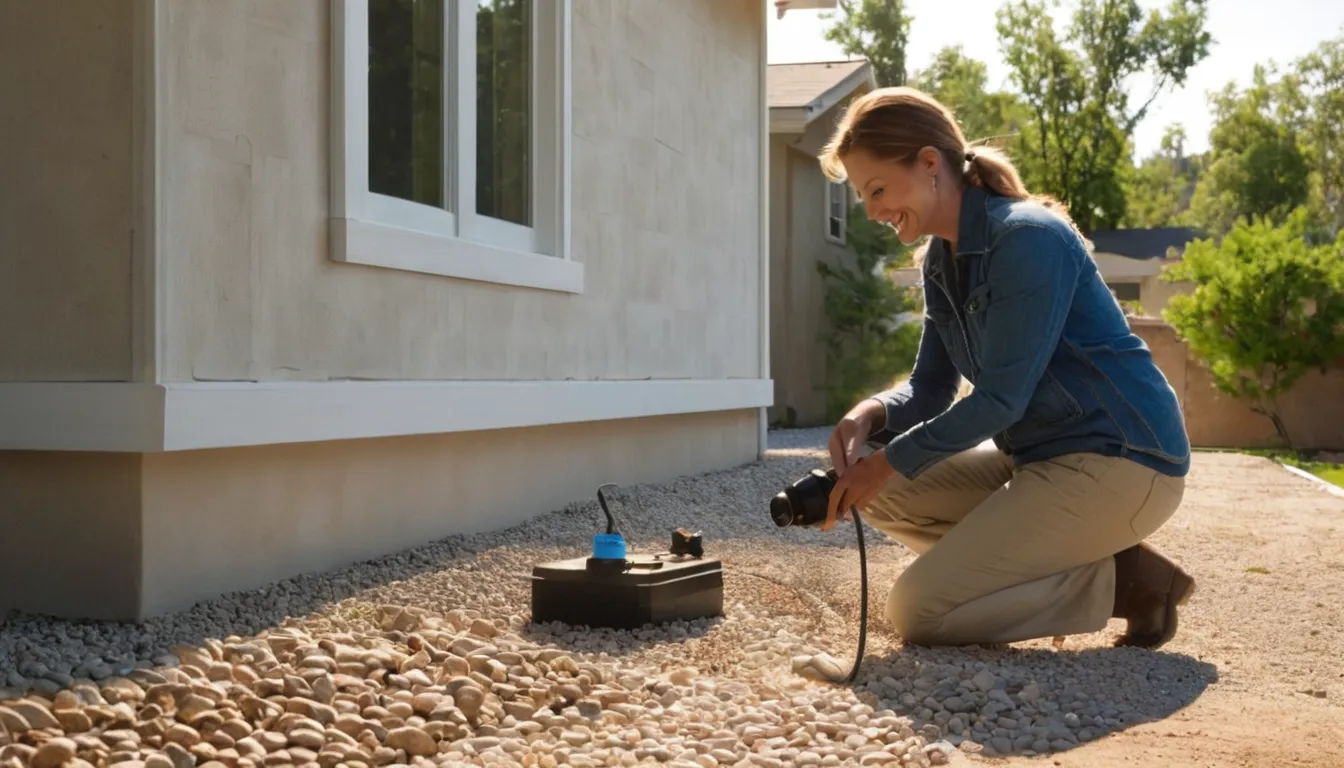 A provider inspecting the foundation edge of a home in the Rancho Cordova area